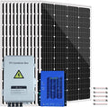 1440W Solar Panel Kit with MPPT Controller for 12V Battery: 12pcs 120W Monocrystalline Solar Panel + 4 String Combiner Box + 60A 12V/24V MPPT Charge Controller