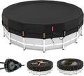 QH.HOME 33ft Round Pool Cover,[Ultimate Windproof & Tear-Resistant Fabric],Snug Fit with Patented Ratchet & Weight Rings,Solar Pool Cover for Above Ground Pools, Blocks Leaves &Waterproof