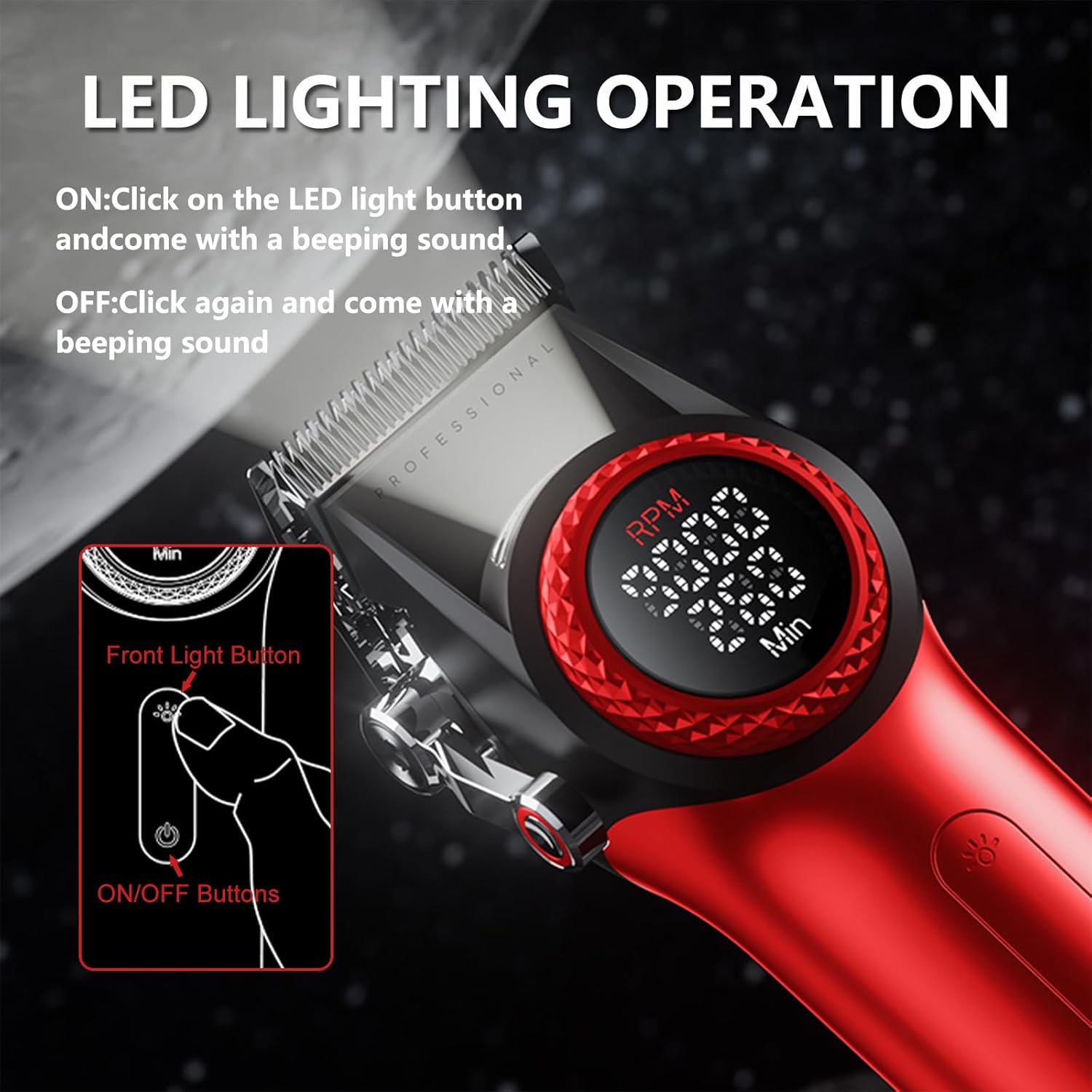 VGR Professional Hair Clippers for Men, T-Blade Trimmer Zero Gapped Cordless Barber Clippers, Triple Floating Blade Foil Shaver Men's Electric Razor, 3 Piece Men's Grooming Kit with LED Display