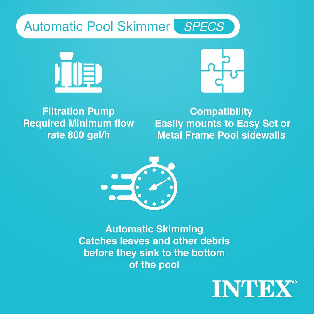 Intex Krystal Clear Saltwater System for 7000 Gallon Above Ground Swimming Pool and Deluxe 800 GPH Wall Mounted Pool Surface Automatic Skimmer