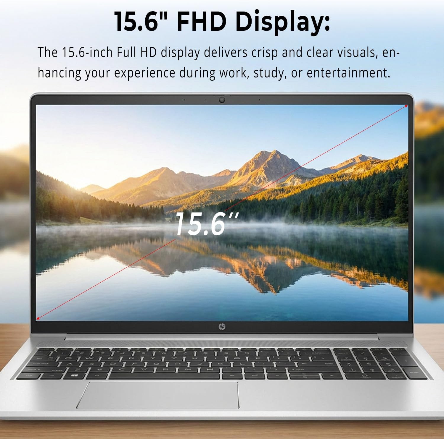 HP 15.6' Business&Student Laptop Computer, 2025/2026 Edition, Copilot AI, Intel Dual Core Processor Series, 16GB RAM, 512GB SSD, Ethernet & SD Card Reader, Up to 9 Hours Battery Life, Windows 11 Pro