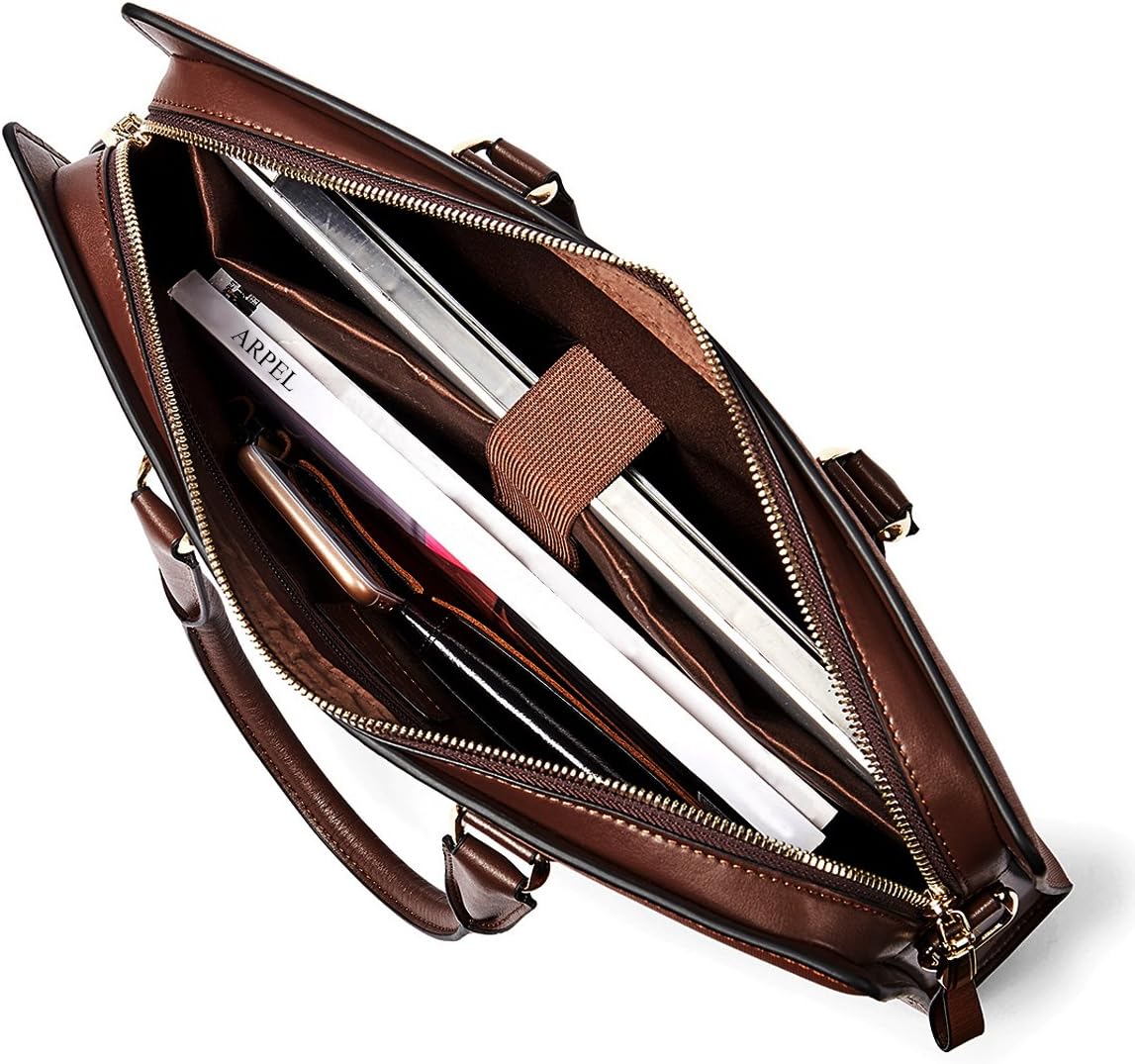 BOSTANTEN Leather Lawyers Briefcase Laptop Business Slim Bags for Men & Women