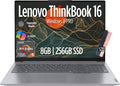 Lenovo ThinkBook 16 Gen 7 Business Laptop, 16' FHD+ Display, AMD Ryzen 5 7535HS (> i7-1355U), 8GB DDR5 RAM, 256GB SSD, KB Backlit, Webcam, Ethernet, Wi-Fi 6, Windows 11 Pro w/Copilot, MAJ DESKPAD