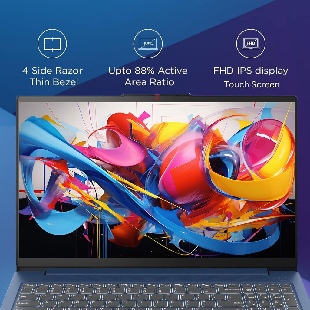 Lenovo IdeaPad 3 Laptop, 15.6' FHD Touchscreen, Intel Core i5-1155G7, 16GB RAM, 512GB SSD, Webcam, HDMI, Wi-Fi 6, Windows 11 Home, Blue