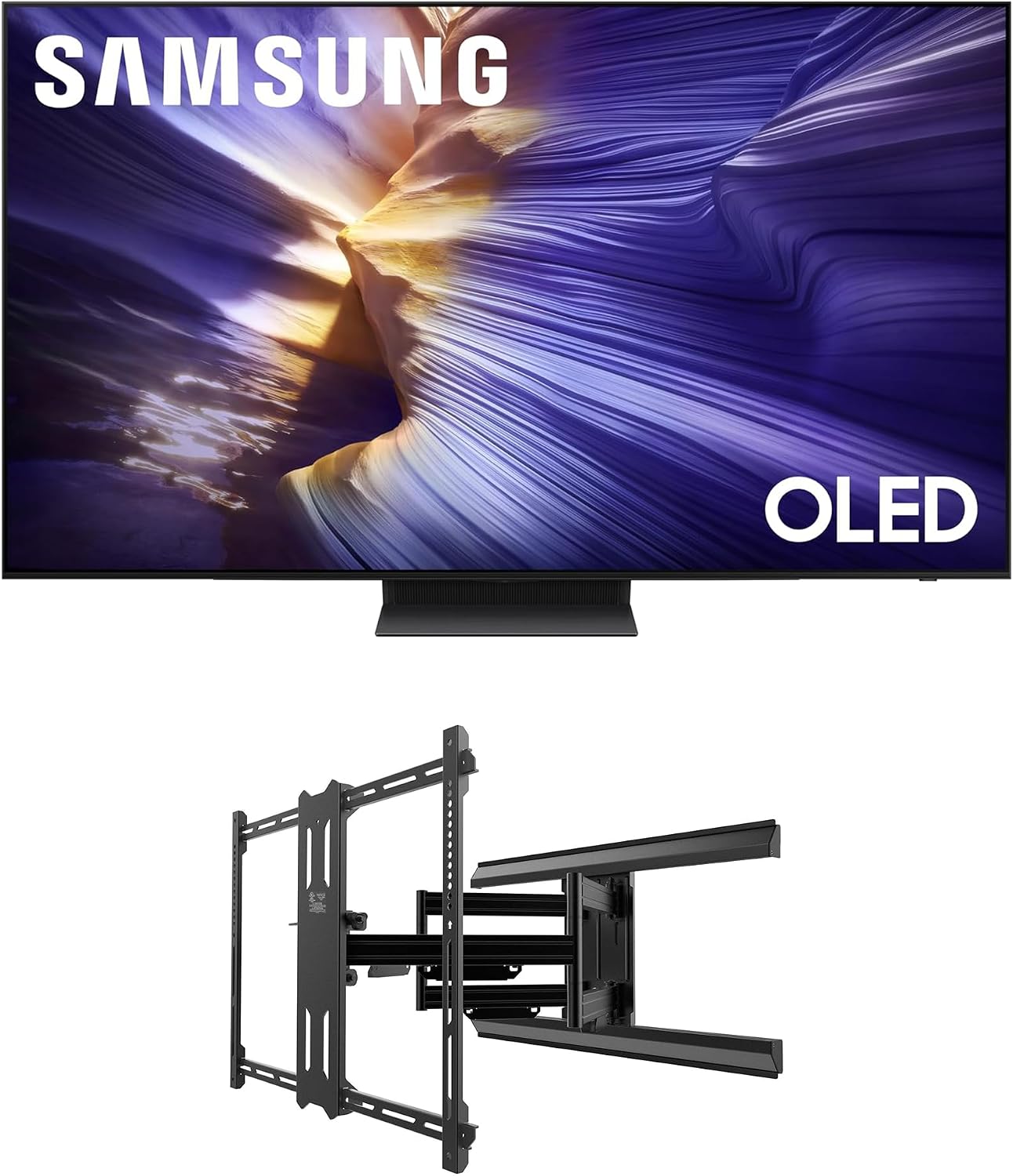 Samsung QN48S90FAEXZA 48 Inch 4K OLED Smart TV with a Kanto PMX700 Pro Series Full Motion Dual Stud Mount (2025)