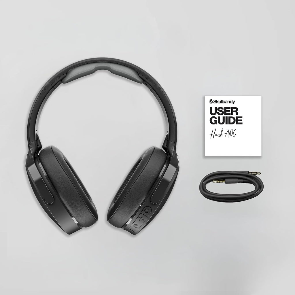 Skullcandy Hesh ANC Wireless Over-Ear Bluetooth Headphones, Active Noise Cancelling, Up to 22 Hrs Battery, Foldable Lightweight Design, Microphone for iPhone Android - Mod White