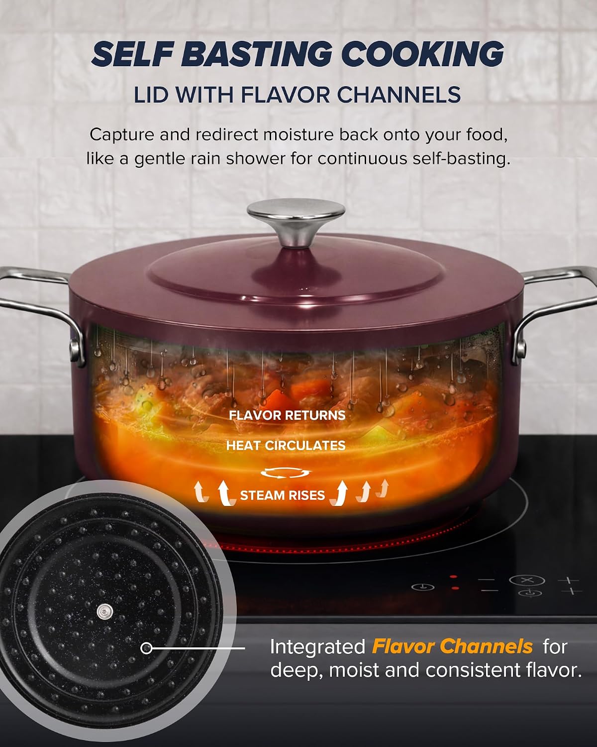Nuwave Essential Series 5PC Ceramic Cookware Set PFAS-Free, G11 Duralon Blue Coating, Pots and Pans Set Non Stick, Diamond Scratch-Resistant,Stay-Cool Handle, Metal Lid,Induction Ready,Dishwasher Safe