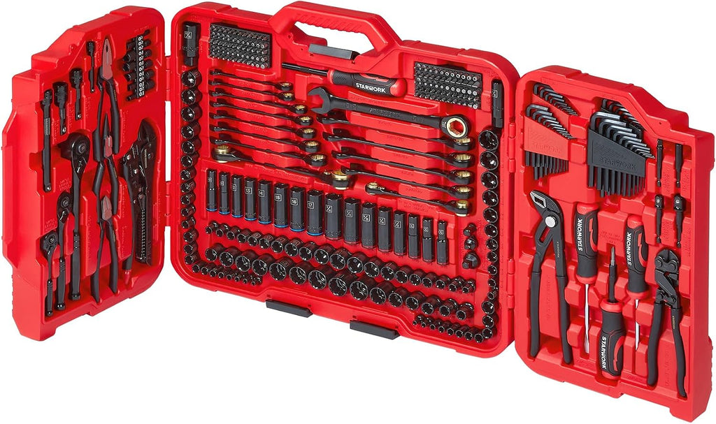 STARWORK TRUE MECHANIC 312-Piece Mechanics Tool Set and Socket Set, Professional, SAE/Metric