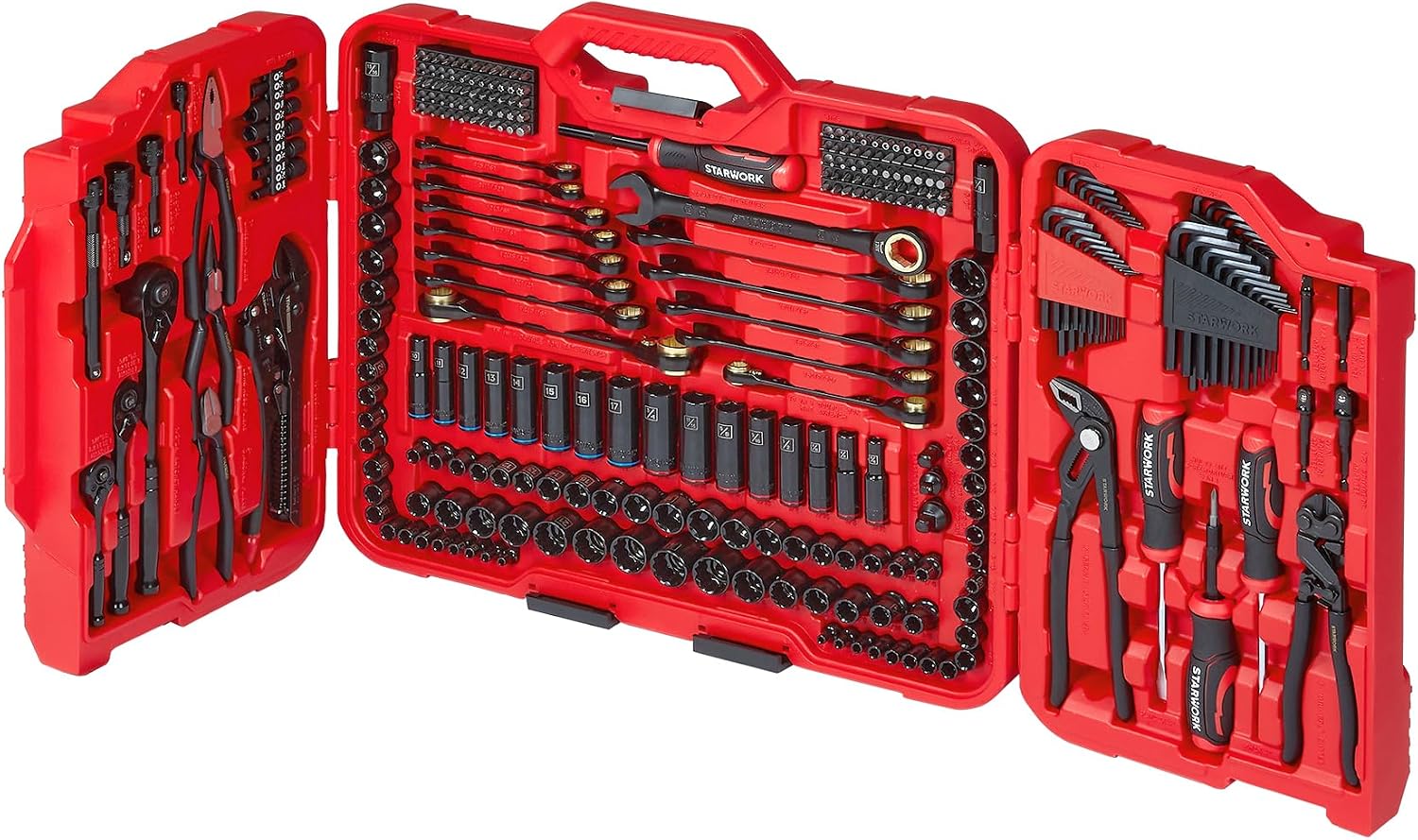 STARWORK TRUE MECHANIC 312-Piece Mechanics Tool Set and Socket Set, Professional, SAE/Metric