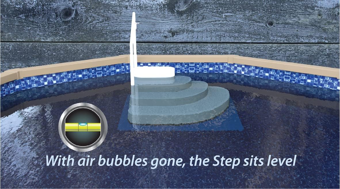 Aqua Select Resin Pool Steps for Above Ground Pools | Oyster Shell White | Heavy-Duty ABS Construction | 350 lb Capacity, Non-Slip Step Treads, & Handrail | Includes Liner Guard | No Weights Needed