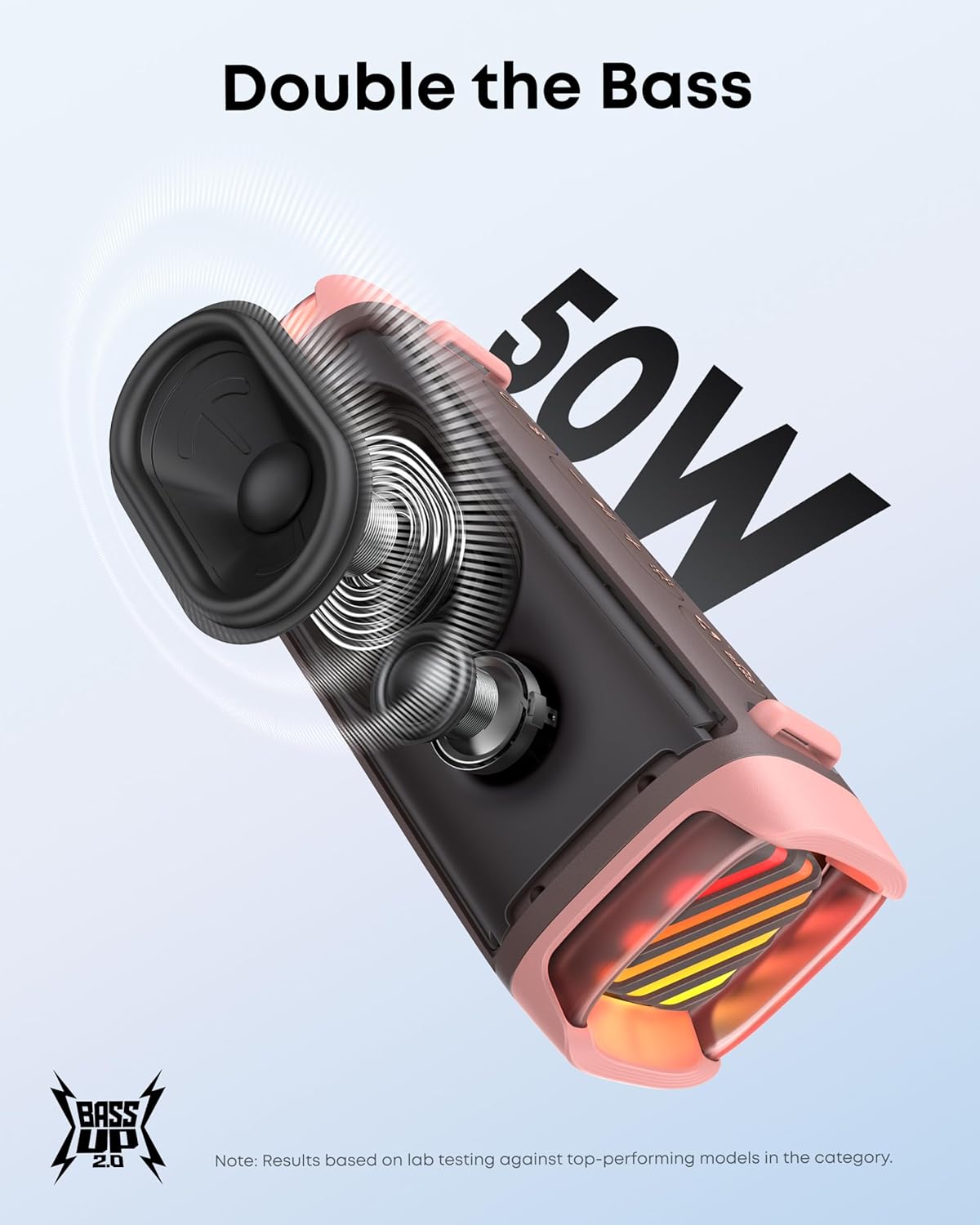 Soundcore Boom 3i by Anker, Compact Outdoor Speaker, IP68 Waterproof, Floating Playback, Saltwater-Resistant, BassUp 2.0, 50W Portable Speaker, Bluetooth 5.3, 16H, TWS, Kayak/Fishing/Camping-Brown
