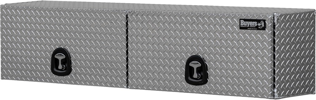 Buyers Products 1701351 Topsider Truck Tool Box, 16x13x72 Inch Diamond Tread Aluminum, Dual Flip-Up Doors, Locking Compression Latches, Weather Resistant, No-Drill Mount, Made in USA