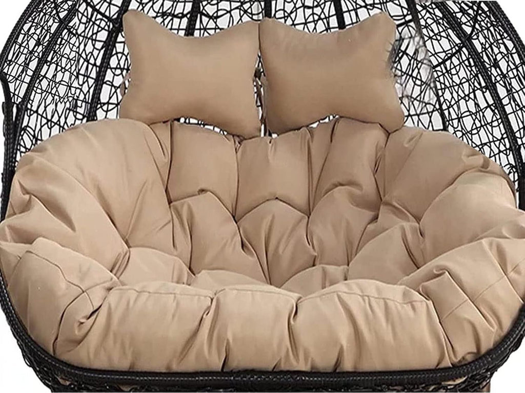 Replacement Double Egg Chair Cushion Outdoor Patio Wicker Loveseat Hanging Swing Egg Chairs for 2 Persons, Ideal for Patio, Backyard, Balcony - Hammock Swing Chair Cushion