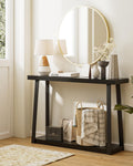 Masupu Console Table with Storage, Sofa Table with Shelf, Narrow Entryway Table for Hallway, Behind The Couch, Living Room, Foyer, Black