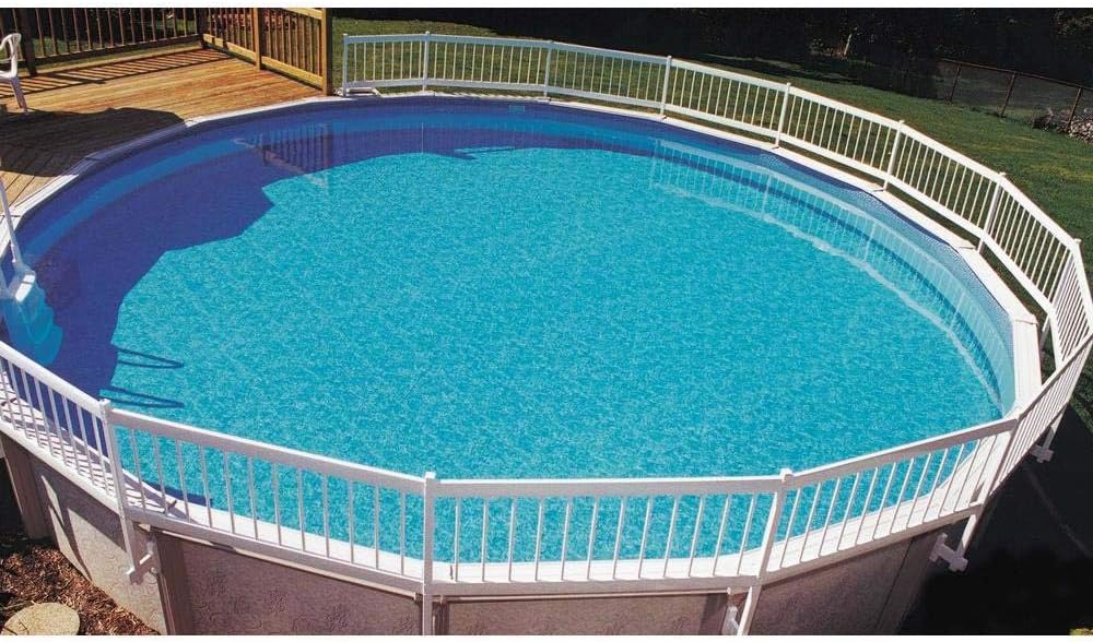 Blue Wave 24-inch Above Ground Pool Fence Kit for Privacy & Safety, 8 Sections – Made with Sturdy, Weather-Resistant Vinyl & Mounting Brackets – Easy to Install Above Ground Pool Accessories – White