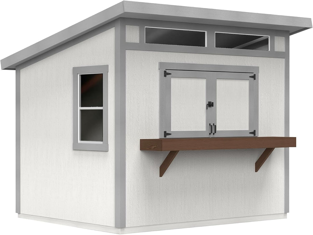 Handy Home Products Key West 10x8 Wooden Bar Shed with Complete Floor kit, 2x4 framing, Does not Include Paint and Roofing Shingles