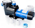 FOTING In/Above Ground Pool Pump, Self Primming Pool Pump High Flow 1.5' & 2' NPT Inlet Connectors, Dark Blue&Black