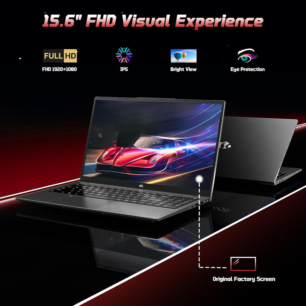 NIMO 15.6' FHD Laptop Computer, Intel Pentium N150 (Beat i3-1115G4, 4-Core Up to 3.6GHz), Laptop with Backlit Keyboard 65W GaN Type-C Fingerprint 4GB RAM 128GB SSD, for Home-Student and Business