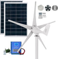 3000W Wind Turbine Generator Kit with 5-Blade Design, MPPT Controller & 200W Solar Panel for Off-Grid Home Use, Street Lighting, 12V/24V/48V Renewable Energy Solutions