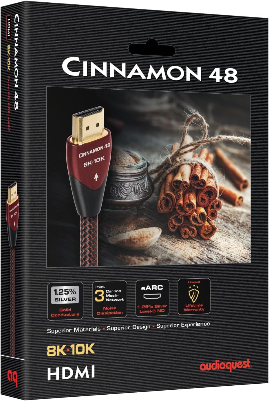 Samsung QN65QN90FAFXZA 65 Inch Neo QLED 4K QN90F Vision AI Smart TV with an AudioQuest Cinnamon 48 2.25M 8K-10K 48Gbps HDMI Digital Cable (2025)