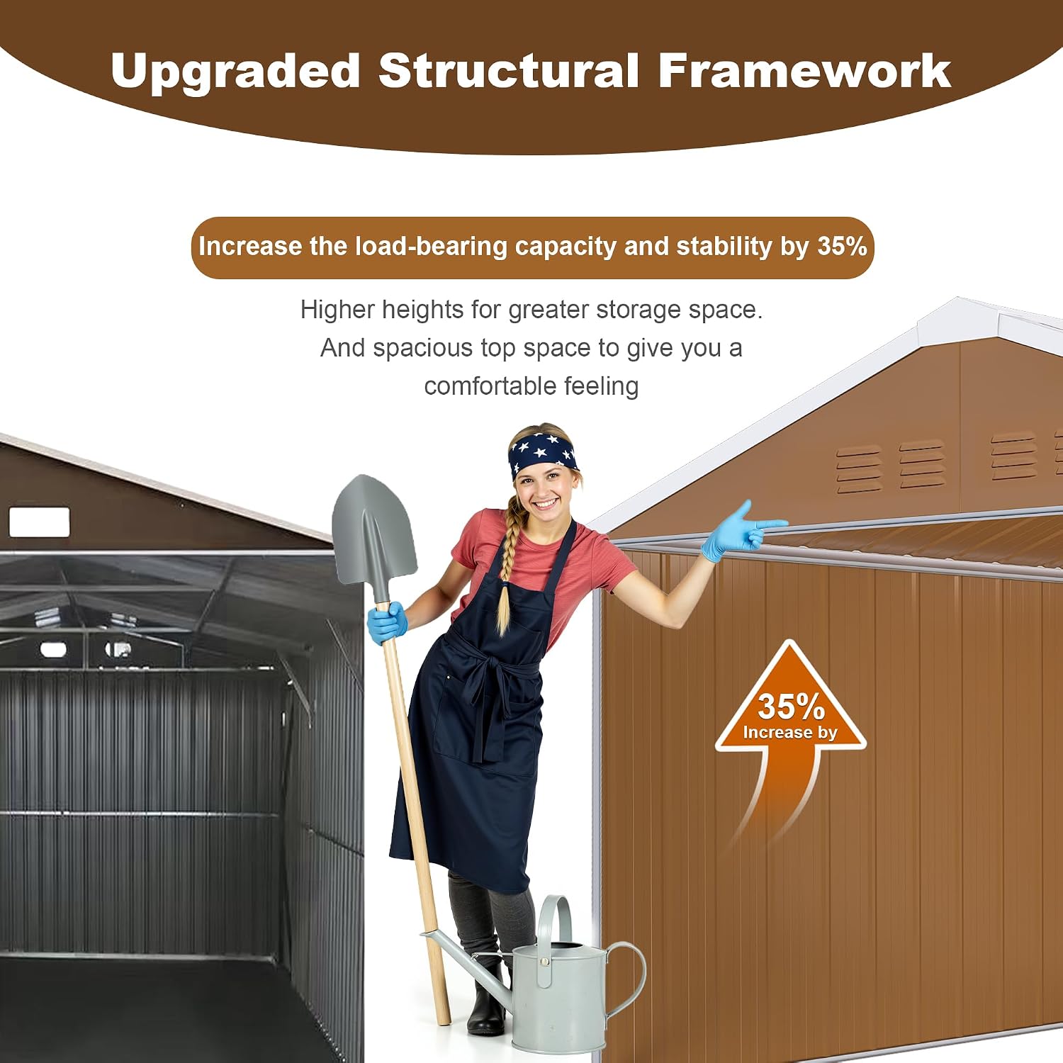 Montary 10X12 FT Outdoor Storage Shed with Windows, Lockable Door & Ventilation - Weatherproof Metal Garden Shed, Outdoor Tool Storage House for Backyard, Lawn, Patio,Yard