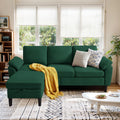 79' Convertible Sectional Sofa, Modern L Shaped 3 Seat Couch with Reversible Ottoman, Small Sectional Couches for Living Room, Apartment (Green)