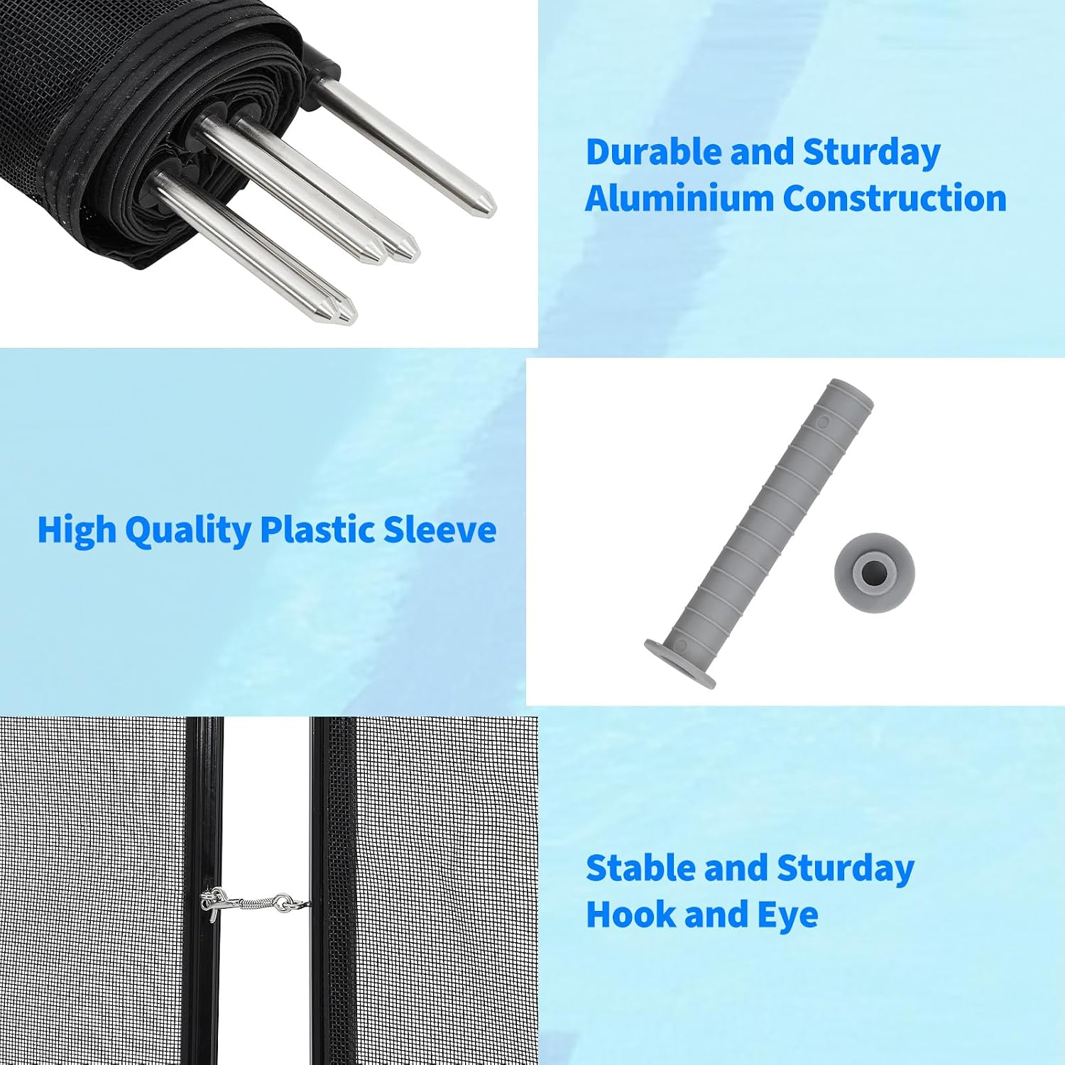 GarveeLife Pool Fence 4 ft x 12 ft, 320GSM Teslin Mesh with Stainless Steel Frame for Inground/Above Ground Pools, Swimming Pool Fence for Backyard Garden Pool Safety