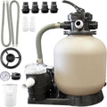SWIMLINE Sand Filter Pump for Above Ground Pool - 14'', 0.43THP, 2400 GPH Pump flow rate, 4 way Multi port valve, Easy Installation