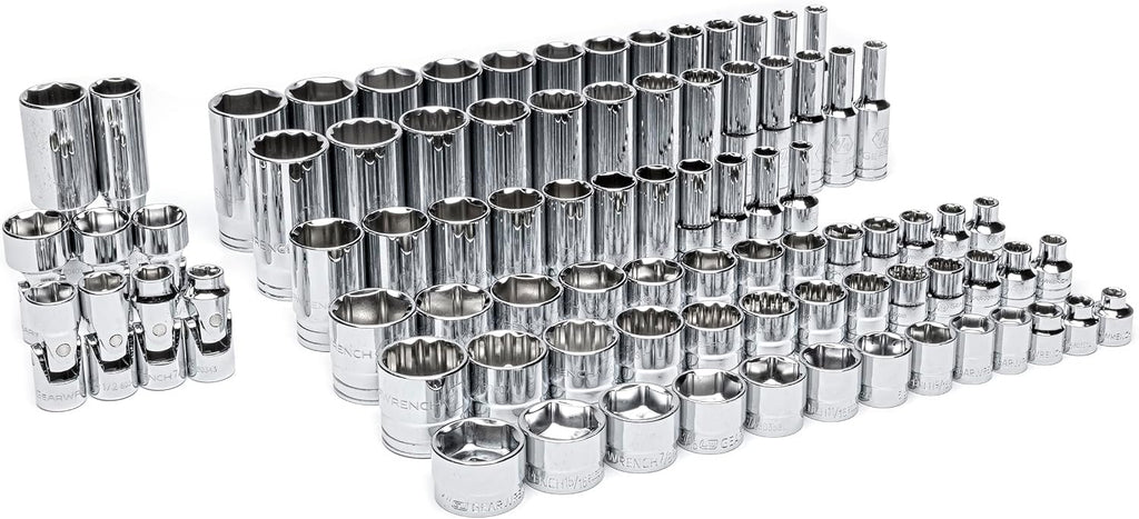 GEARWRENCH 85 Piece 3/8' Drive Master SAE Socket Set in Foam Storage Tray - GWMSSKT38SAE