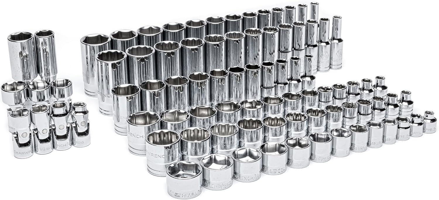 GEARWRENCH 85 Piece 3/8' Drive Master SAE Socket Set in Foam Storage Tray - GWMSSKT38SAE