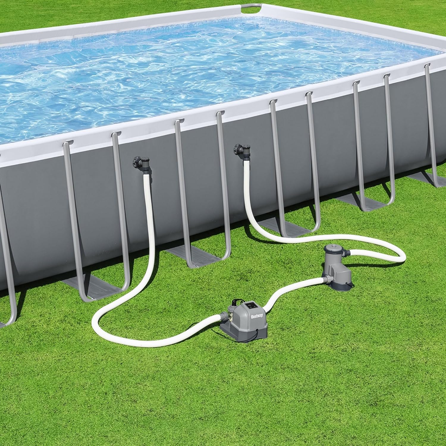 Bestway Flowclear Hydrogenic 6 G/H Digital Self Cleaning Saltwater Chlorinator with Adapters and pH Test Strips for Above Ground Swimming Pool