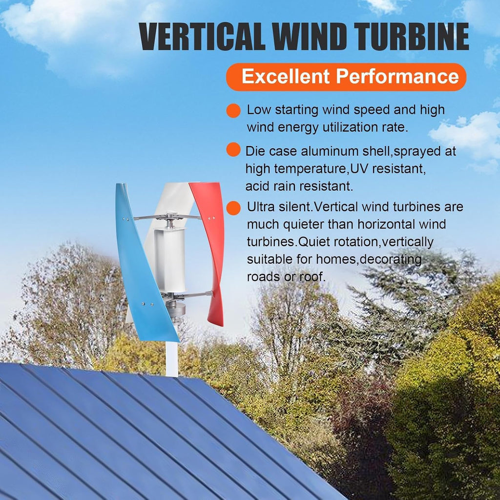 Wind Turbine Kit - 3 Leaves Wind Powered Generator 3000W - Quiet AC Permanent Magnet Generator, Windmill Household for Street Lighting