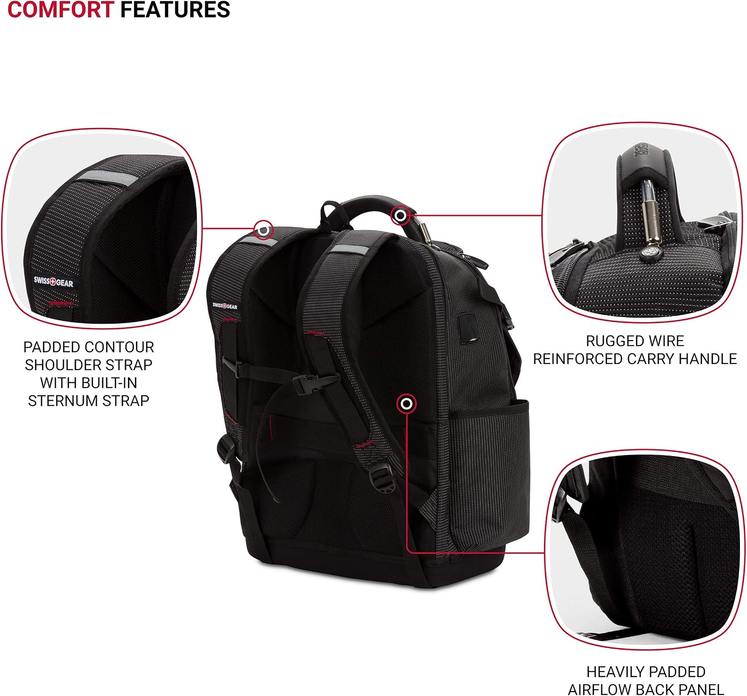 SwissGear Tool Bag Backpack, Fits Up to 17-Inch Laptop, Work Pack PRO, Black