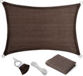 Eden's Decor Rectangular 8' X 20' Brown Sun Shade Sail UV-Blocking Outdoor Shade for Patio Backyard Pergola