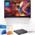 HP 14' Laptop for Student Business, Intel CPU, Light & Slim, Fast, 1-Year Office 365, 16GB RAM, 64GB eMMC, with Portable Accessories, 4K Graphics, Windows 11S, Snowflake White