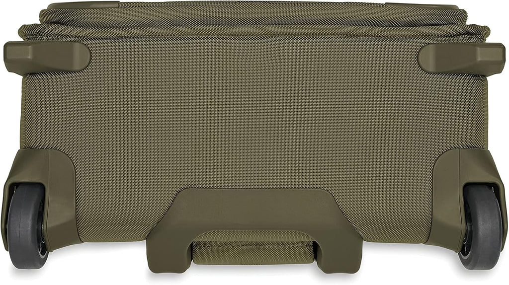 Briggs & Riley 2-Wheel Cabin Bag - Carry On Luggage for Travel, Suitcases with Wheels, Softside Rolling Bag for Men & Women, Interlocking Handle, Self-Repairing Zipper - Baseline Collection, Olive