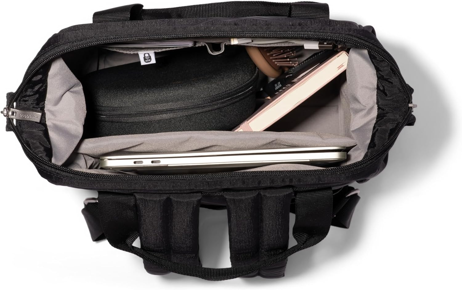 Baggallini City Scape Backpack - 15'x11' Lightweight Work Travel Bag w/Luggage Sleeve & RFID