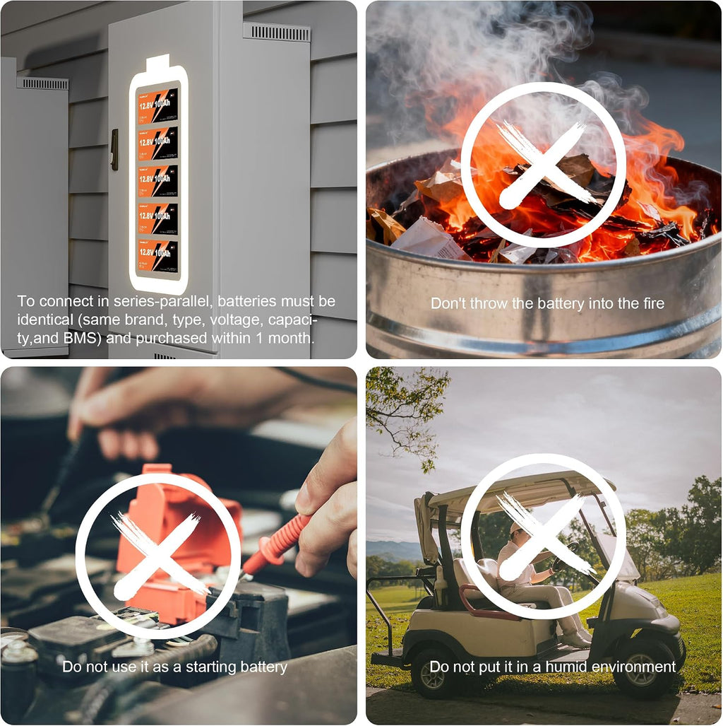 4 packs 12V 300Ah (314Ah) LiFePO4 Lithium Battery 4019Wh 15000+ Deep Cycle Low Temp Cut-Off Rechargeable RV Battery Perfect for Off Grid Applications Camping Marine Boat Solar System