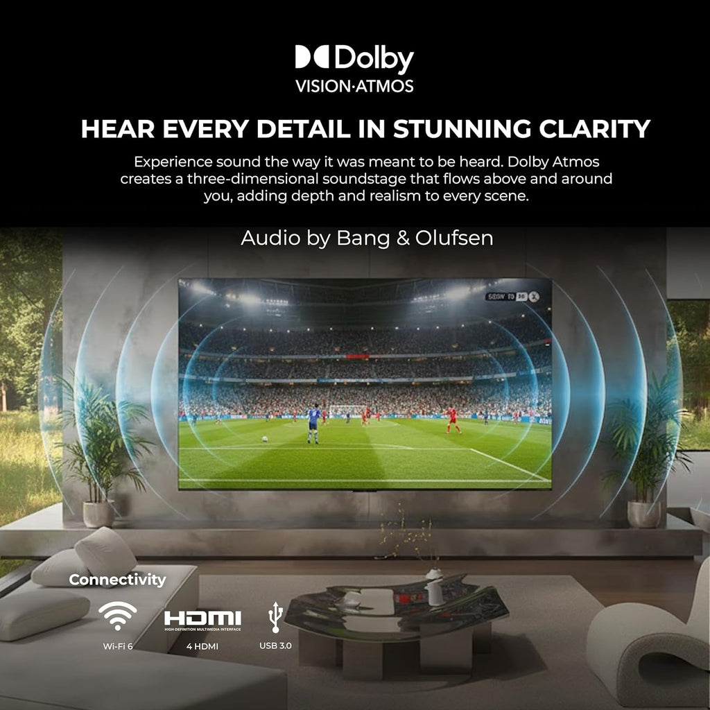 Titan G300 Mini-QLED 65 Inch Outdoor TV, Full Sun, IP65 Smart Weatherproof TV, 4K HDR, 144 Hz, Google AI OS, 5000 Nits, Wi-Fi 6, Dolby Vision&Atmos, Bang&Olufsen, Outdoor TV Cover, SlimBezel, 2YrWty