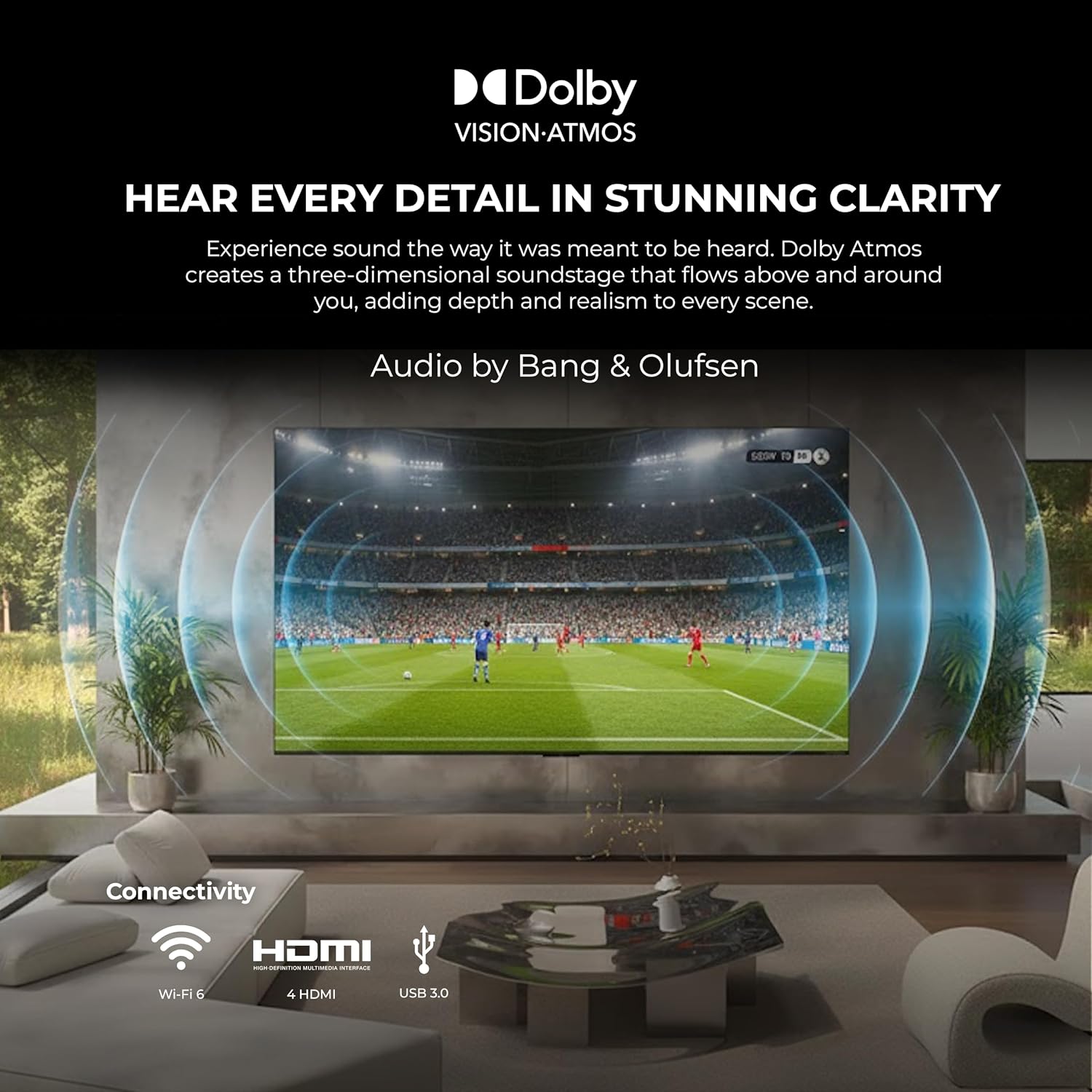 Titan G300 Mini-QLED 75 Inch Outdoor TV, Full Sun, IP65 Smart Weatherproof TV, 4K HDR, 144 Hz, Google AI OS, 5000 Nits, Wi-Fi 6, Dolby Vision&Atmos, Bang&Olufsen, Outdoor TV Cover, SlimBezel, 2YrWty