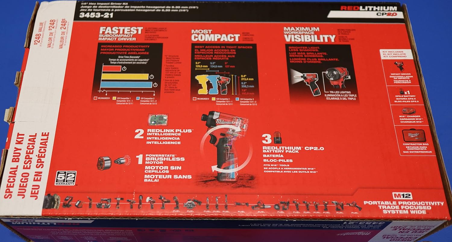 Milwaukee Electric - M12 Fuel 1/4 HEX Impact Driver KIT