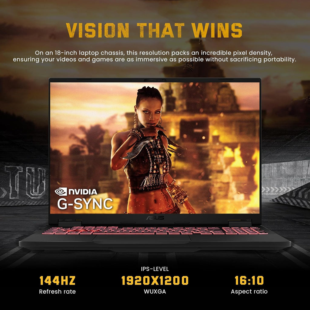 ASUS TUF A18 18' WUXGA 144Hz Gaming Laptop, AMD Ryzen 7 260, NVIDIA GeForce RTX 5060, 32GB DDR5, 2TB SSD, RGB Backlit Keyboard, Copilot, FHD IR Camera, Wi-Fi 6E, Win 11, Gray, 1TB Docking Station Set