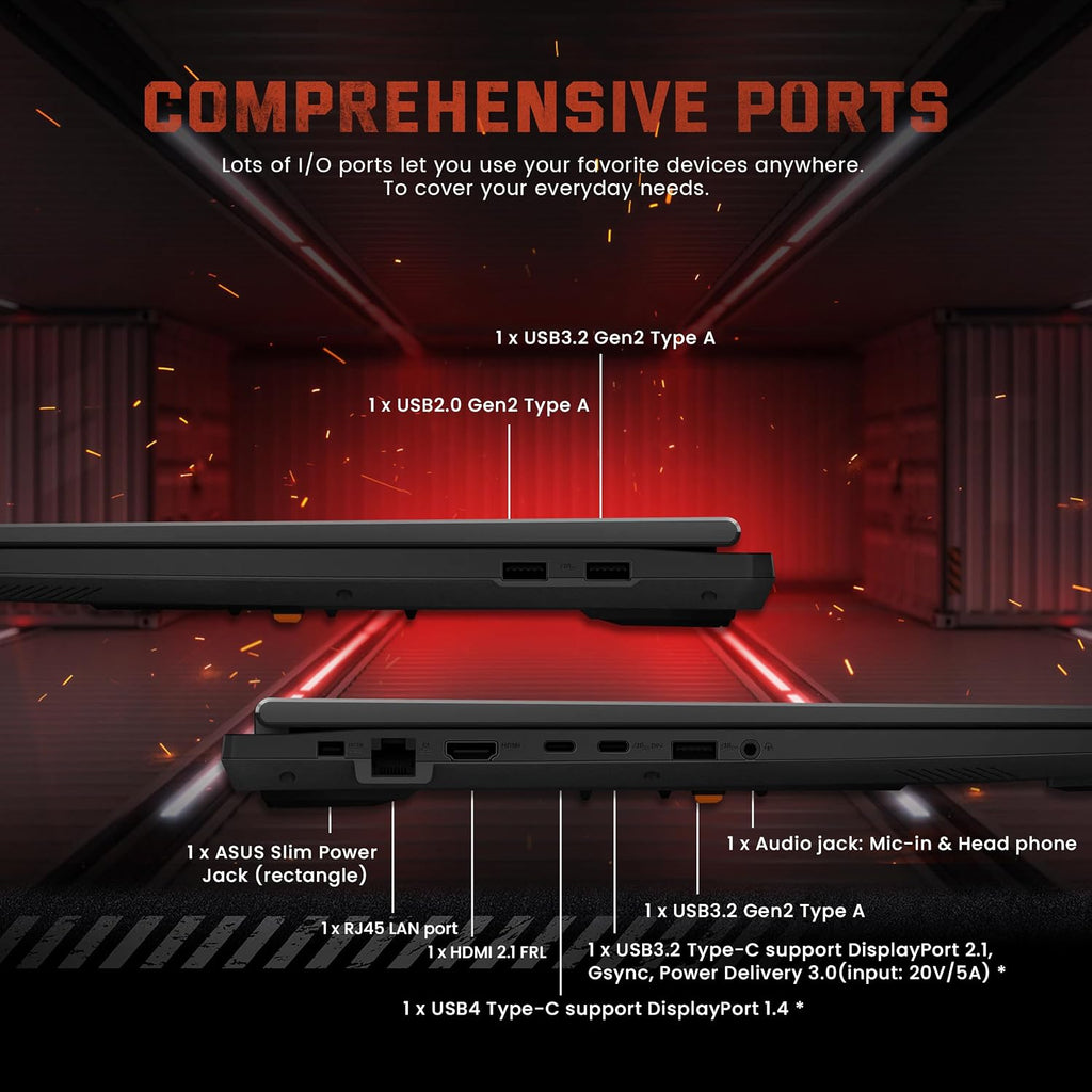 ASUS TUF A18 18' WUXGA 144Hz Gaming Laptop, AMD Ryzen 7 260, NVIDIA GeForce RTX 5060, 32GB DDR5, 1TB SSD, RGB Backlit Keyboard, Copilot, FHD IR Camera, Wi-Fi 6E, Win 11, Gray, 1TB Docking Station Set