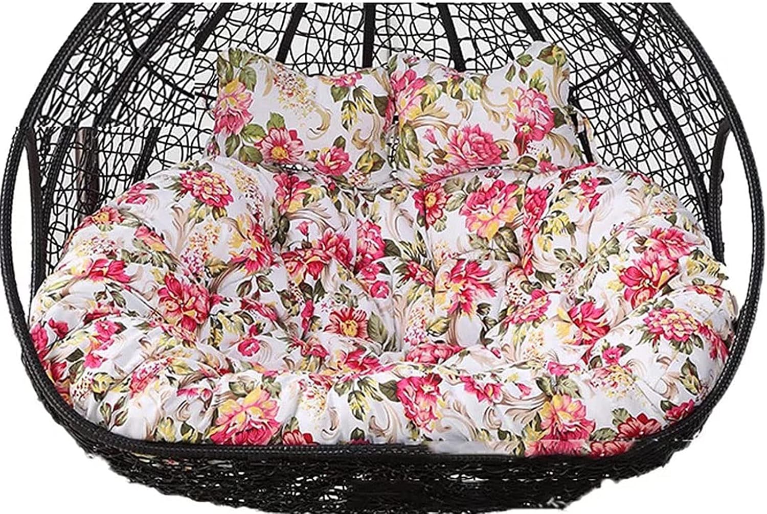 Replacement Double Egg Chair Cushion Outdoor Patio Wicker Loveseat Hanging Swing Egg Chairs for 2 Persons, Ideal for Patio, Backyard, Balcony - Hammock Swing Chair Cushion