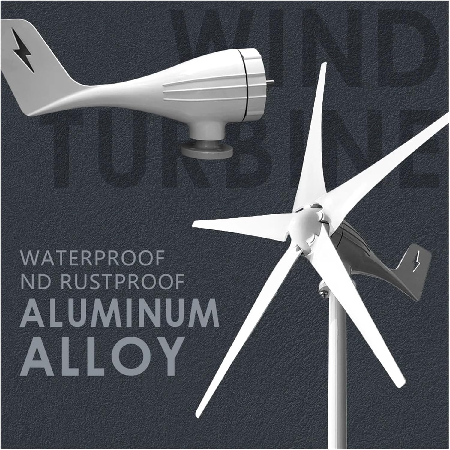Wind Turbine, 5 Blades Windmills Wind Turbine Generator 3000W 12V 24V 48V for Home Use Low Wind Speed Starting Wind Turbines,for Home, Farm, RVs, Boats(12V)