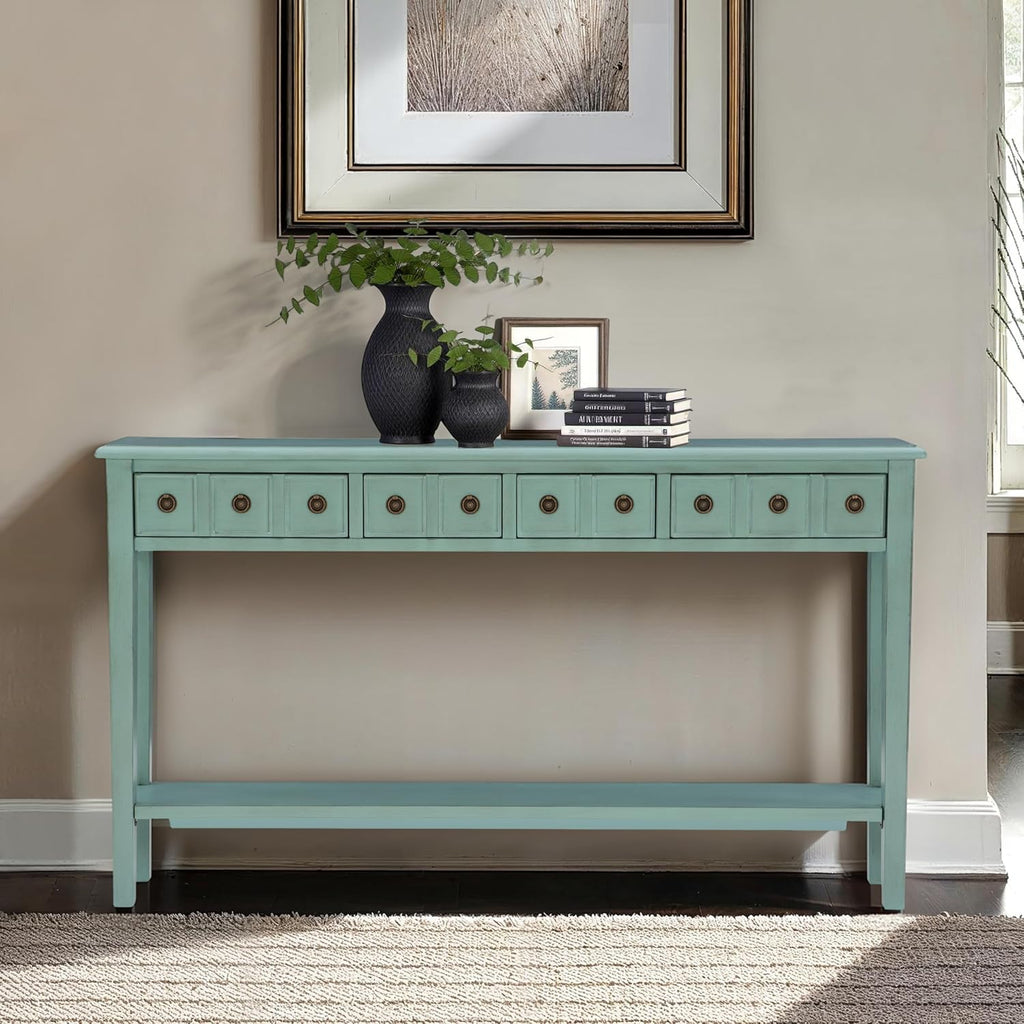 Powell Furniture Sadie Long Console Table, Teal