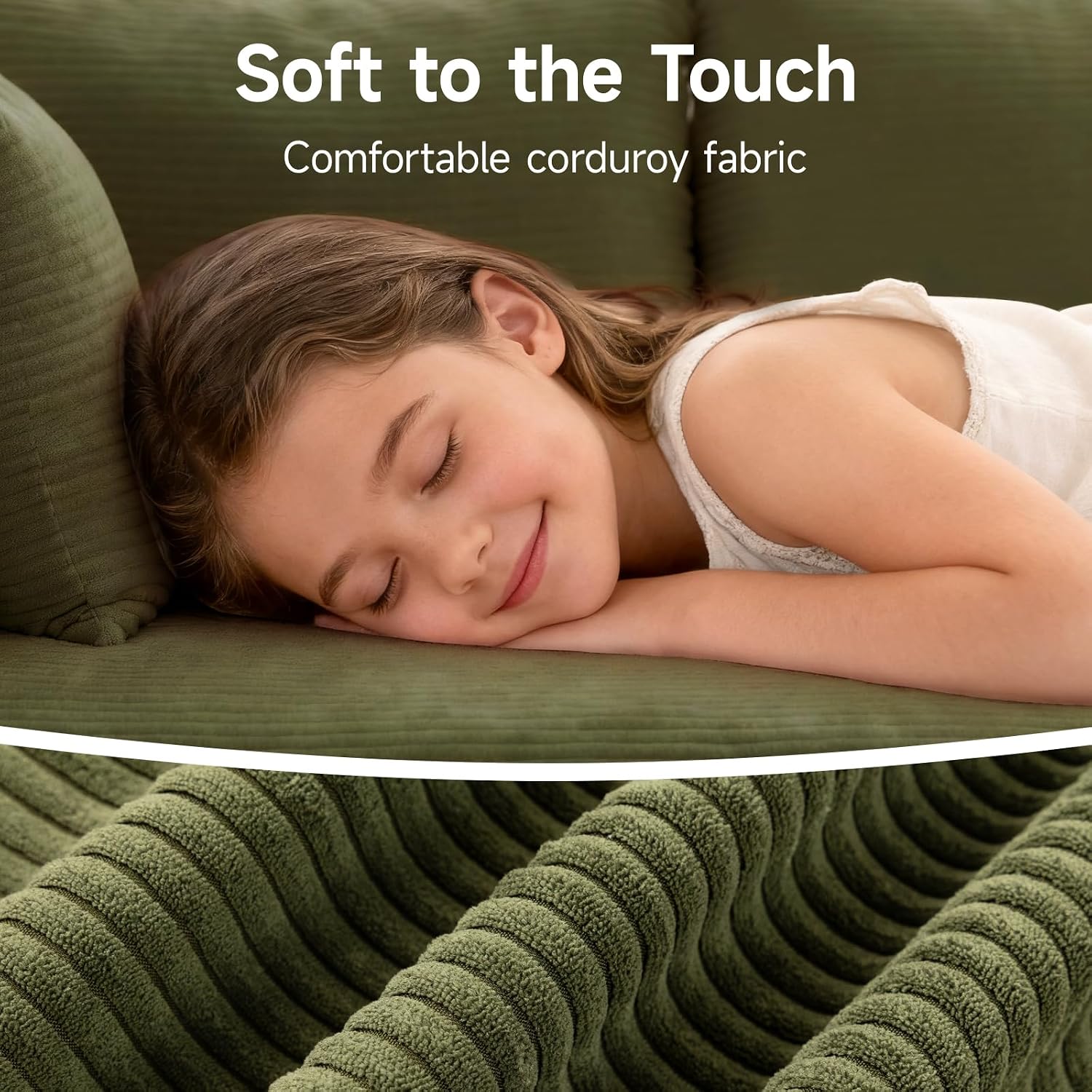 Brage Living 2025 New 108' Cloud Couch Sectional, Comfy Boneless Modular Sectional Sofa with L-Shaped Chaise, Deep Seat Couch for Living Room, No Assembly Required (Green, Chaise Ottoman)