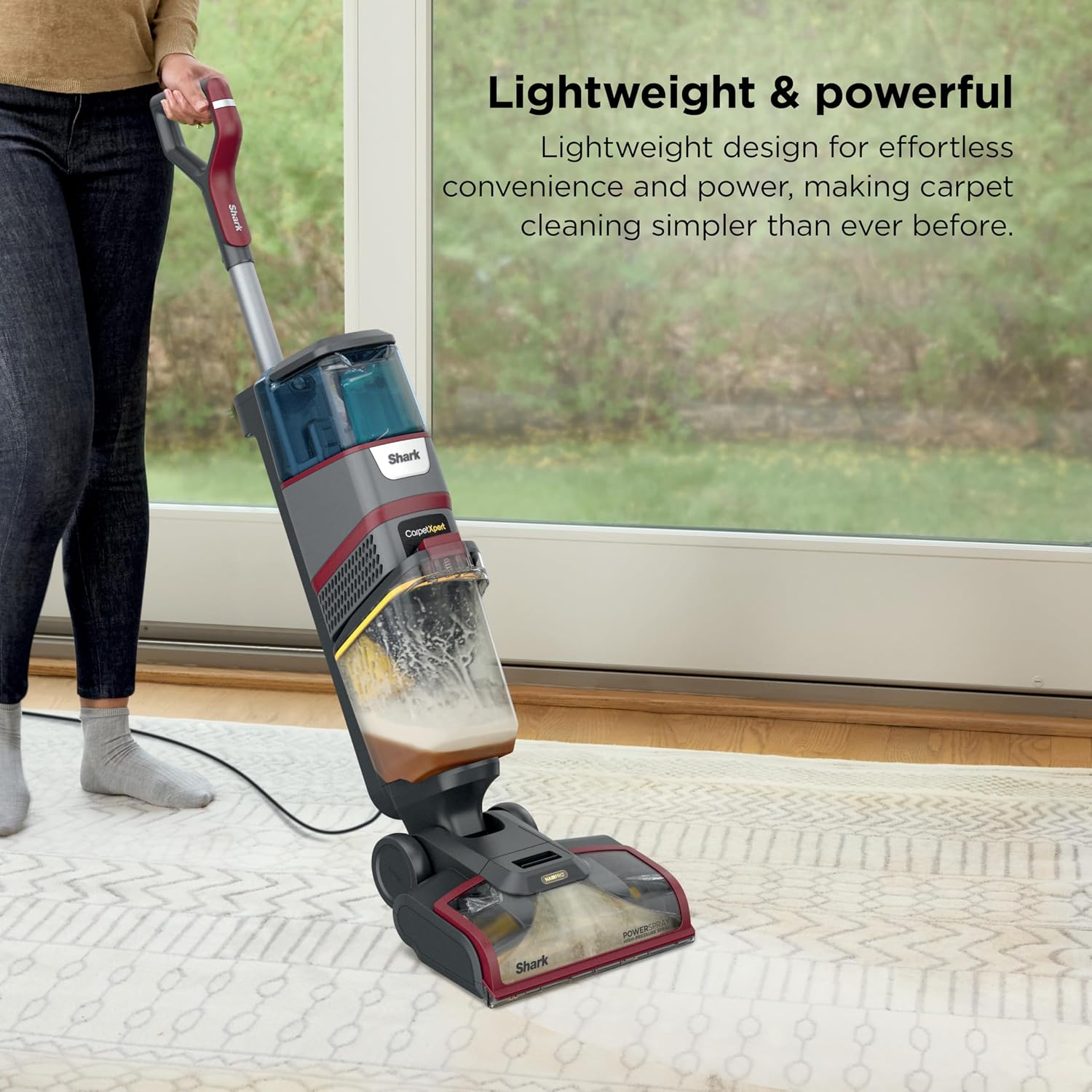 Shark CarpetXpert HairPro | Upright Carpet & Area Rug Cleaner | Carpet Shampooer | Perfect for Pets, Hair Pickup & Tough Odor Removal | Magenta | EX221BRN