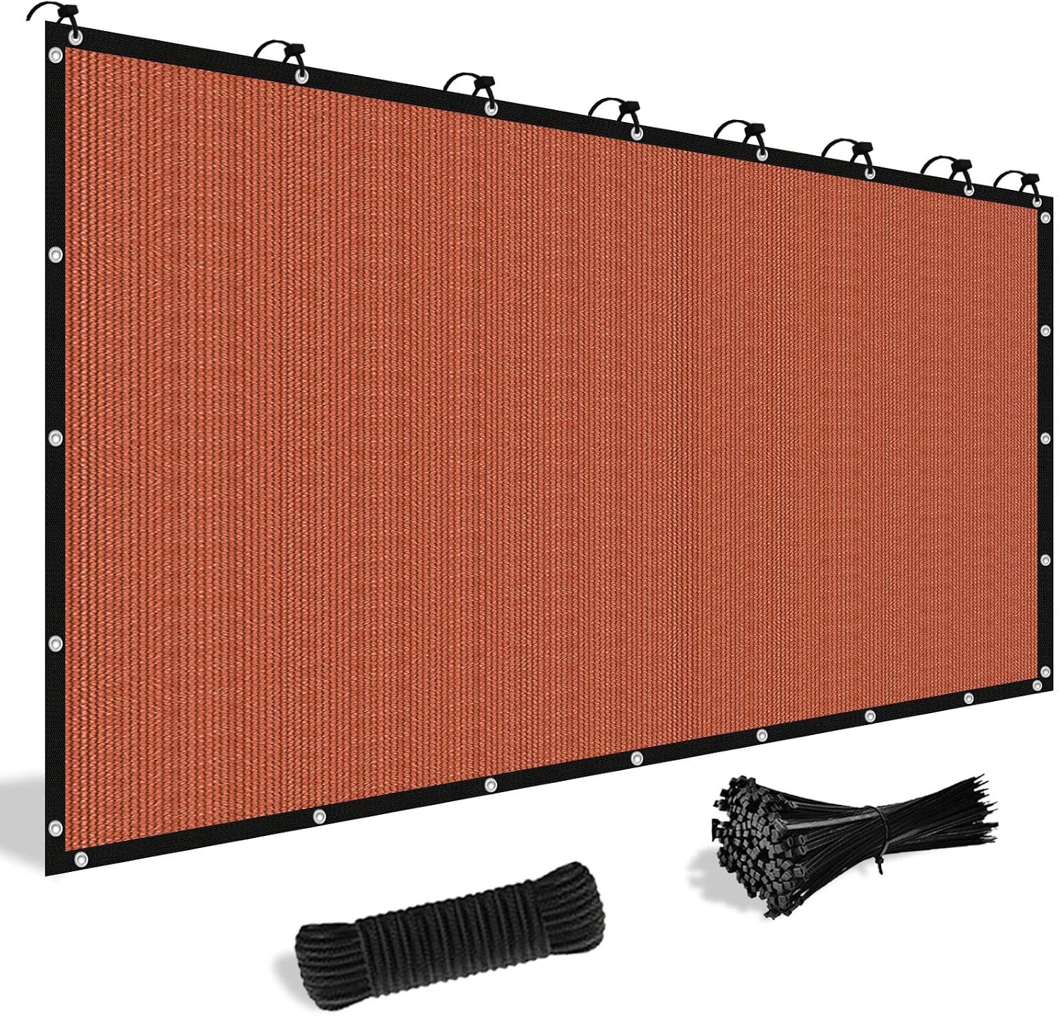 Shade&Beyond Customized Size 90% Sun Shade Cloth with Grommets, 8' X 14' Pergola Shade Cover Canopy, Mesh Tarp Sun Screens for Patio, Outdoor, Garden, Backyard GN05, Rust Red