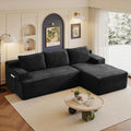 Sectional Couches for Living Room Cloud Couch Sofa with L-Shape Upholstered Boneless Couchs Modern Modular Sectional Couch with Chaise (Black, 96' W+Right Facing Chaise+2Seaters)